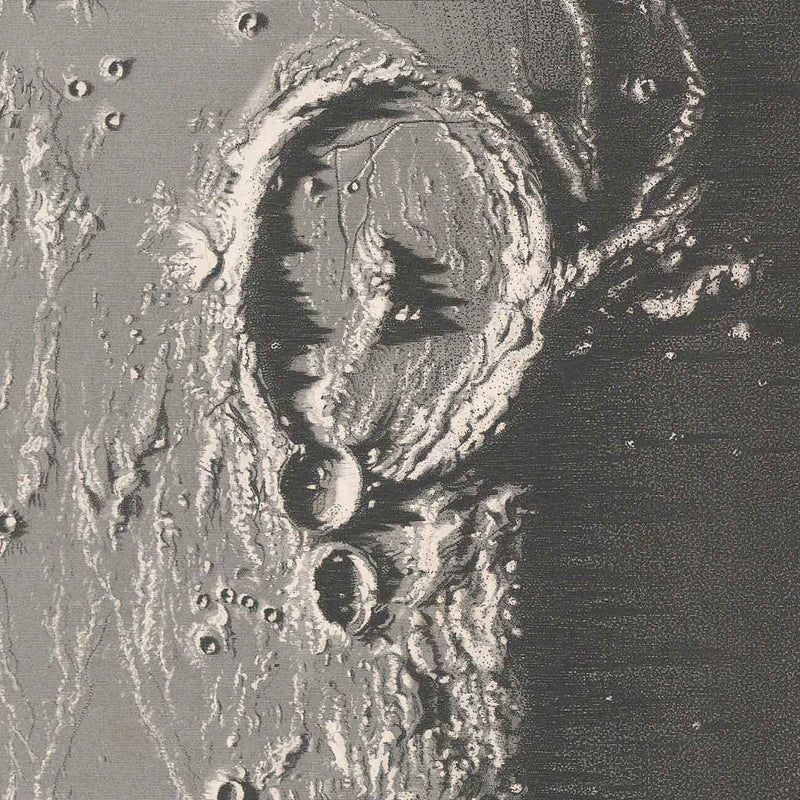 1874 Gassendi Moon Crater Print - Muir Way - Astronomy