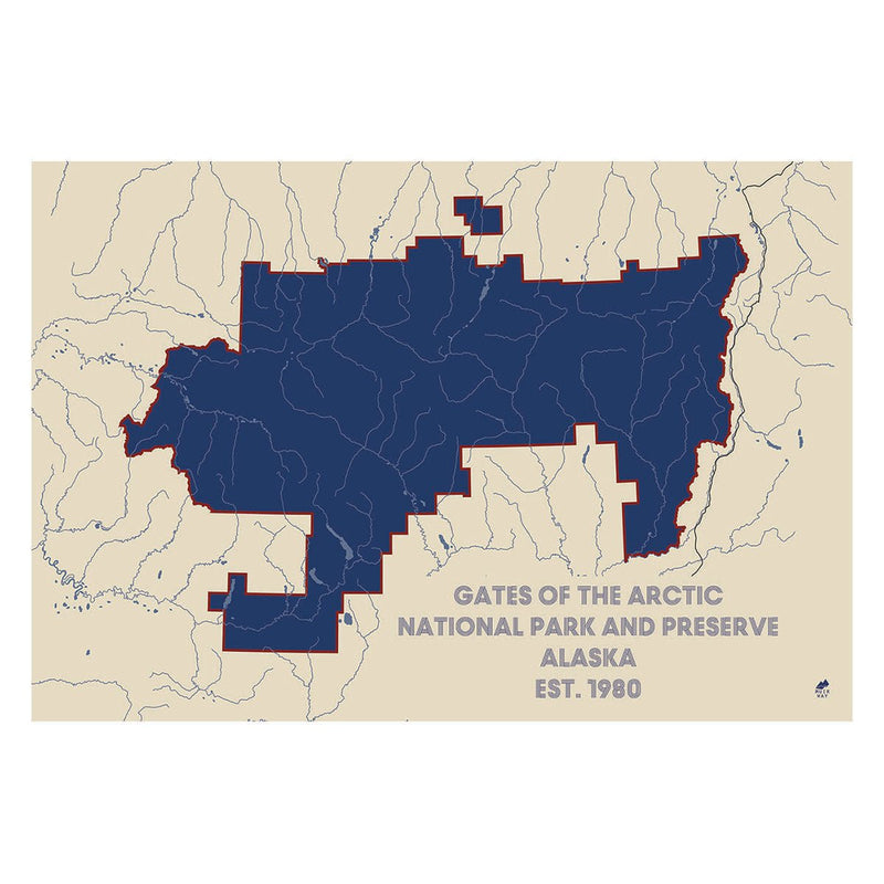Gates of the Arctic National Park and Preserve Map - Muir Way - National Park