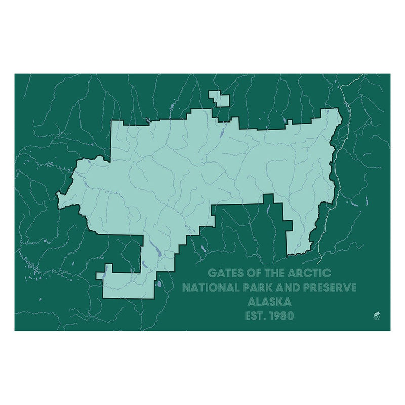 Gates of the Arctic National Park and Preserve Map - Muir Way - National Park