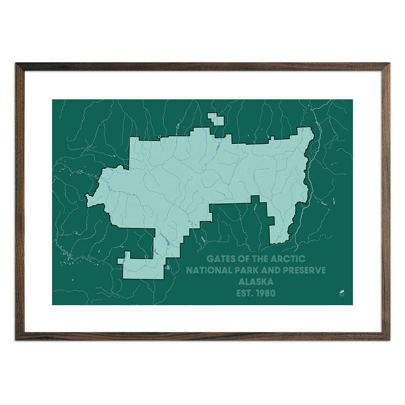 Gates of the Arctic National Park and Preserve Map - Muir Way - National Park