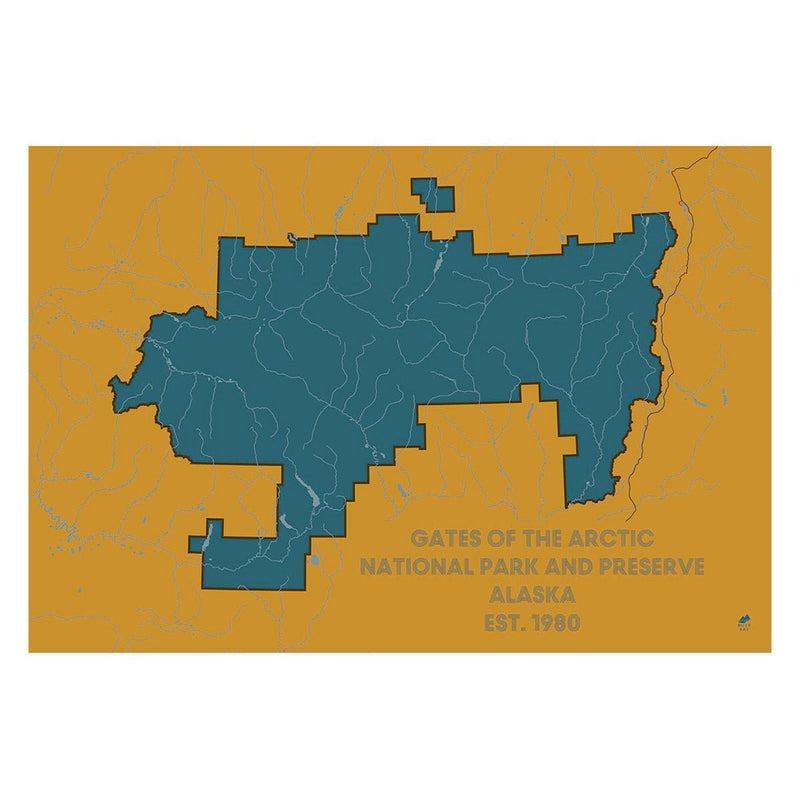 Gates of the Arctic National Park and Preserve Map - Muir Way - National Park