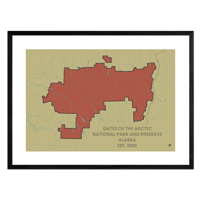 Gates of the Arctic National Park and Preserve Map - Muir Way - National Park