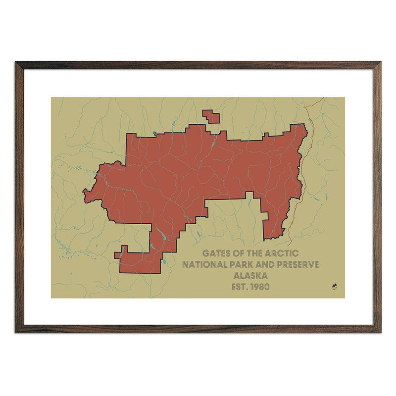 Gates of the Arctic National Park and Preserve Map - Muir Way - National Park