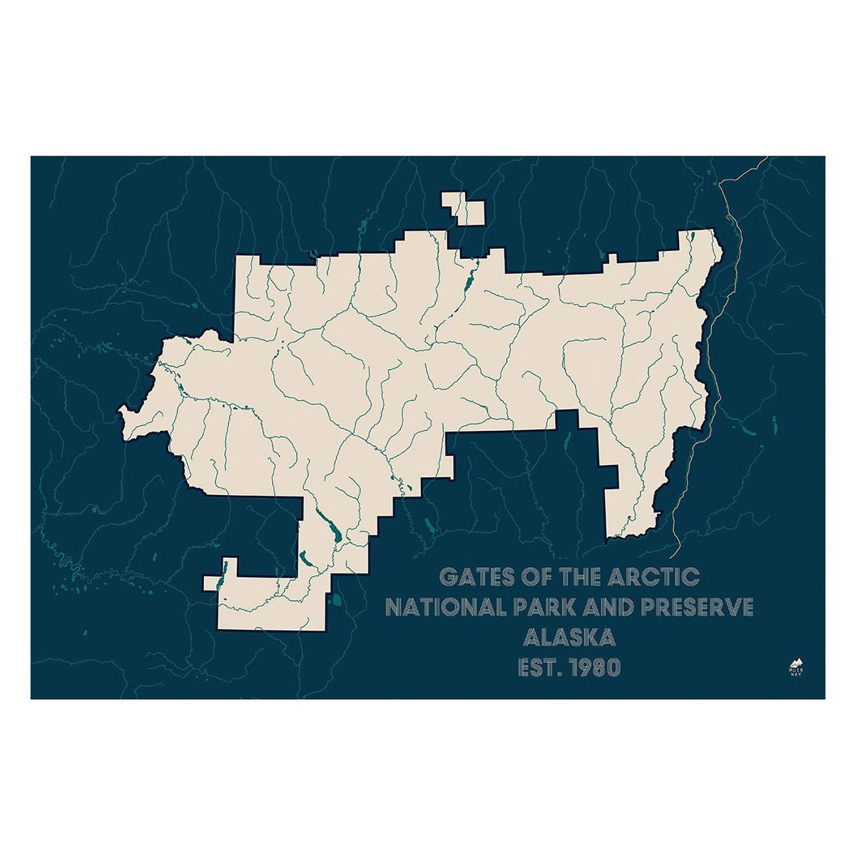 Gates of the Arctic National Park and Preserve Map Poster | Muir Way