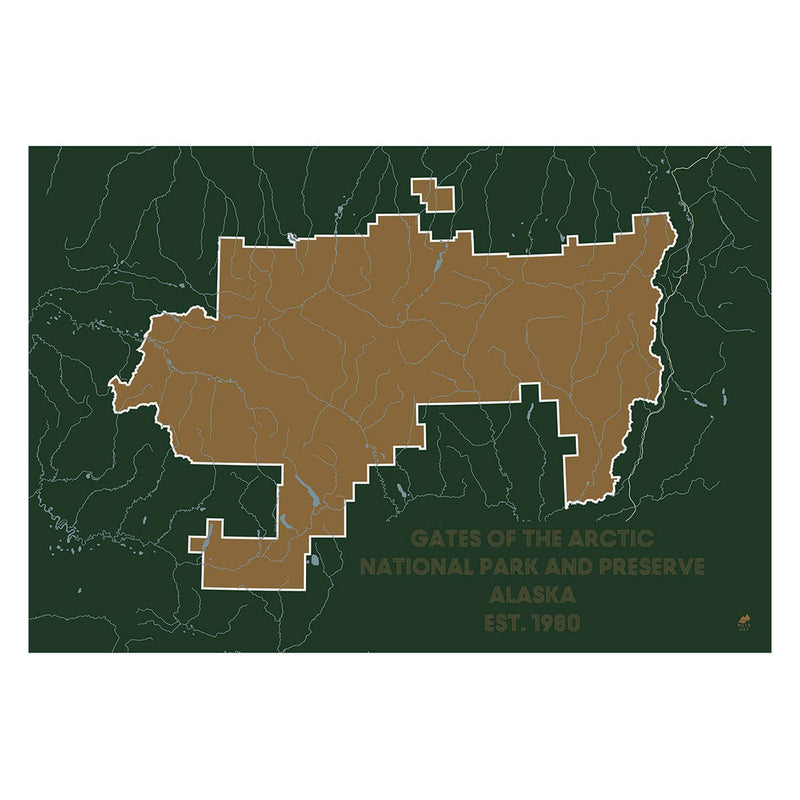 Gates of the Arctic National Park and Preserve Map - Muir Way - National Park