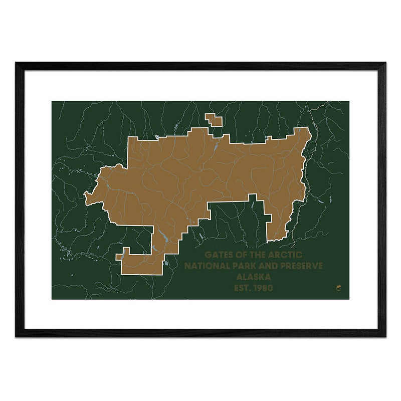 Gates of the Arctic National Park and Preserve Map - Muir Way - National Park