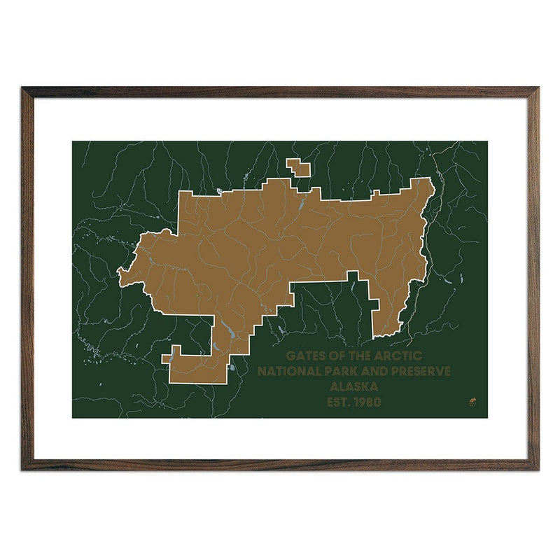 Gates of the Arctic National Park and Preserve Map - Muir Way - National Park
