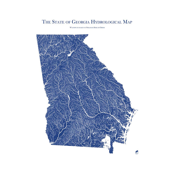 Georgia Rivers Map Without Names Georgia Hydrology Series Map | Map of rivers, streams & more – Muir Way