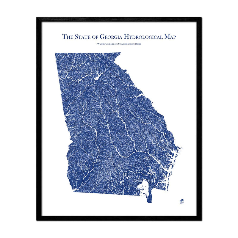 Georgia Hydrology Series Map | Map of rivers, streams & more - Muir Way
