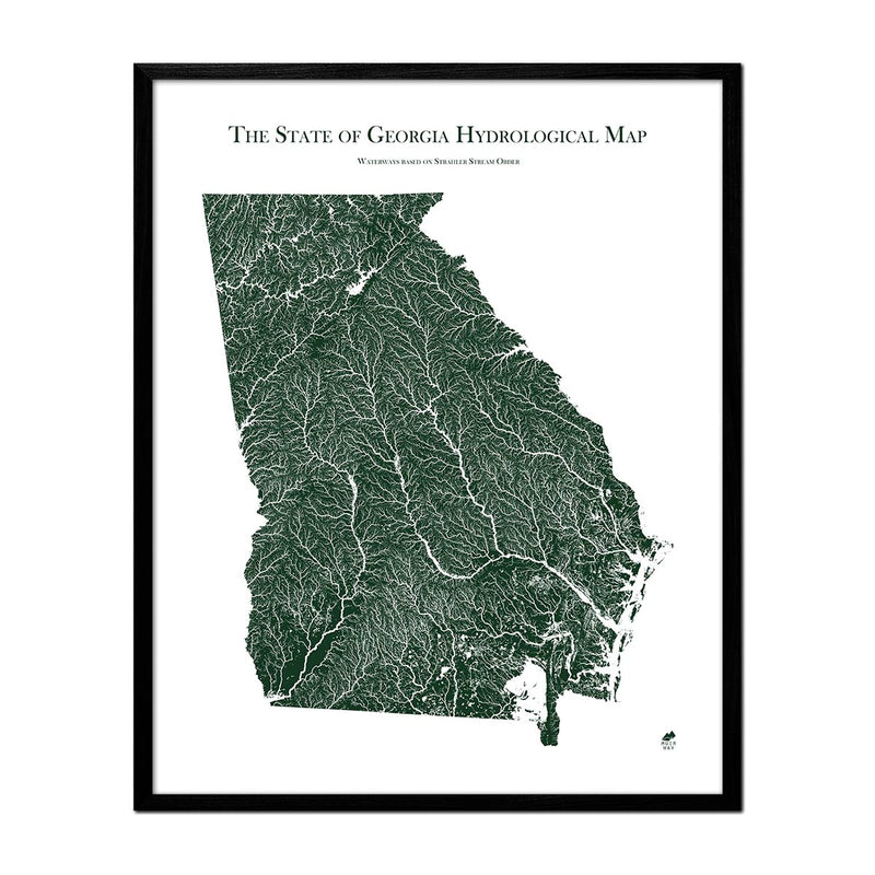 Georgia Hydrology Series Map | Map of rivers, streams & more - Muir Way