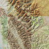 Glacier Shaded Relief Map