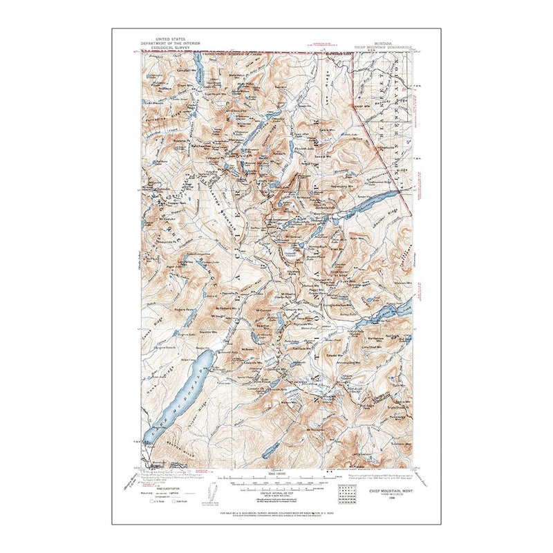 Glacier National Park 1938 USGS Map - Muir Way - Vintage Map