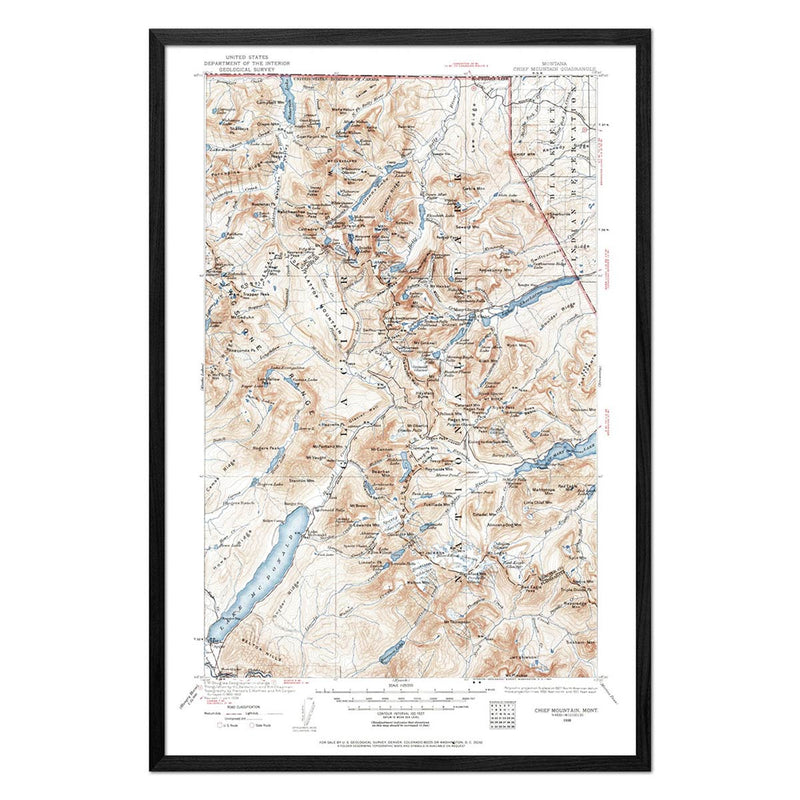 Glacier National Park 1938 USGS Map - Muir Way - Vintage Map