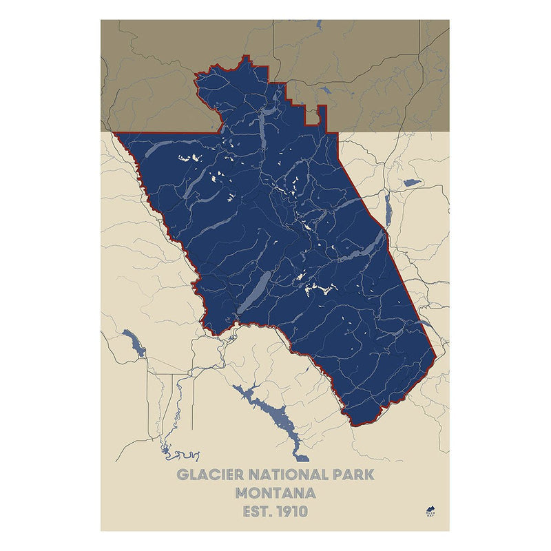 Glacier National Park Map - Muir Way - National Park