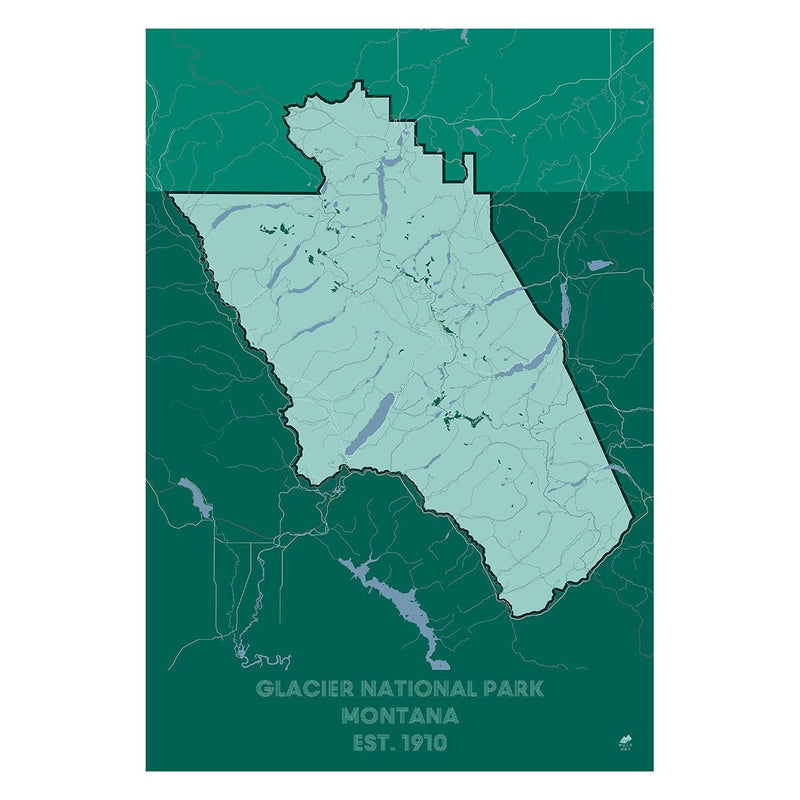 Glacier National Park Map - Muir Way - National Park