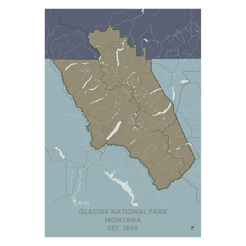 Glacier National Park Map - Muir Way - National Park