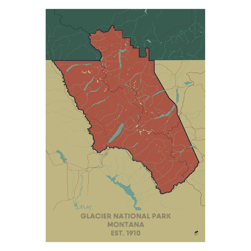 Glacier National Park Map - Muir Way - National Park
