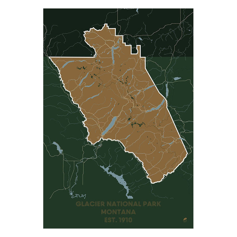 Glacier National Park Map - Muir Way - National Park