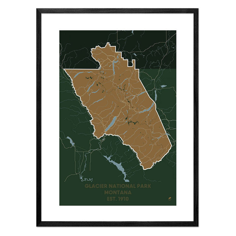 Glacier National Park Map - Muir Way - National Park