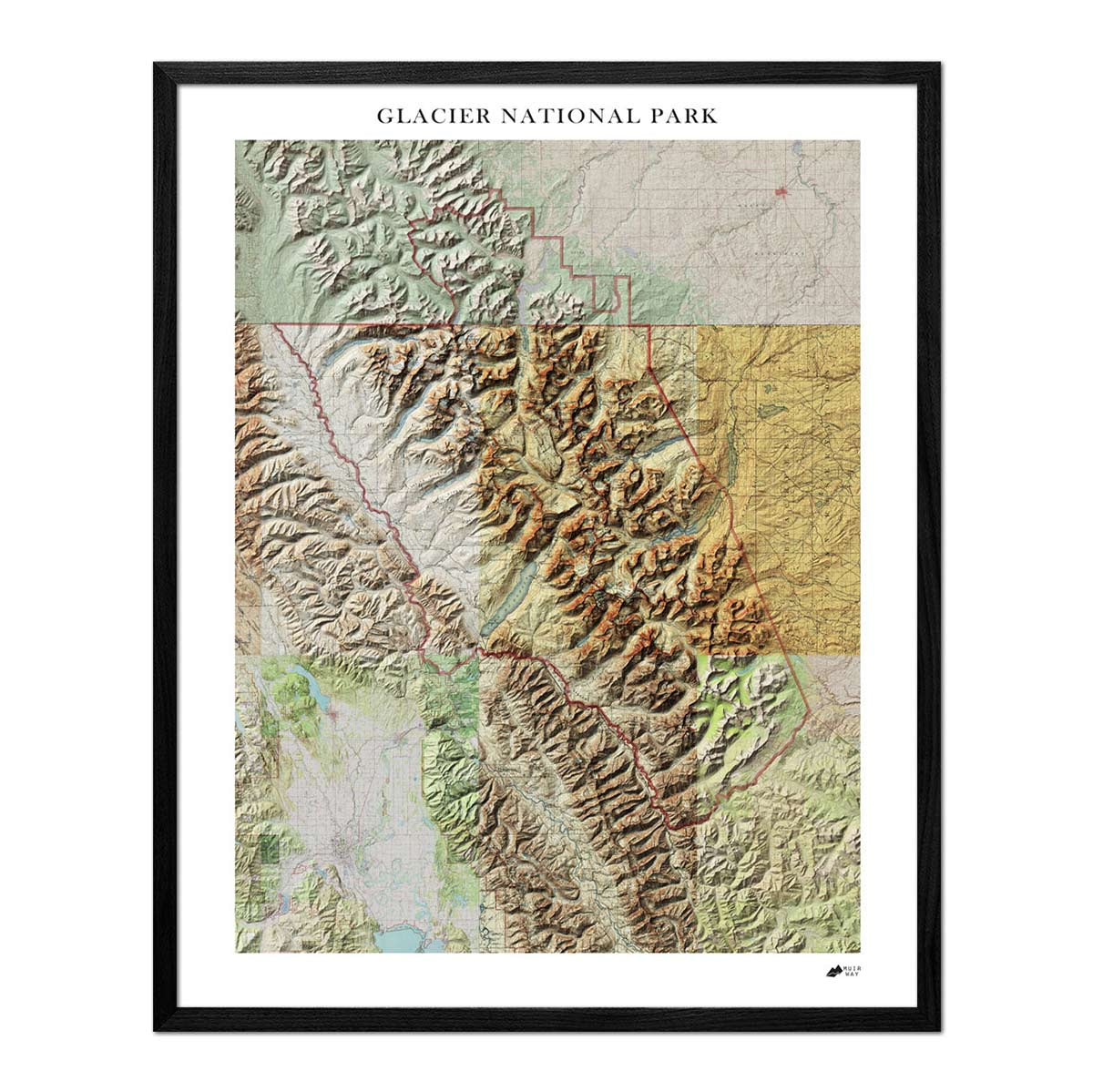 Relief Map of Glacier National Park