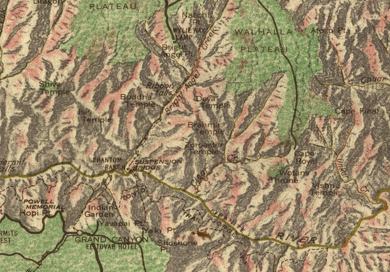 Grand Canyon National Park 1926 Map - Muir Way - Vintage Map
