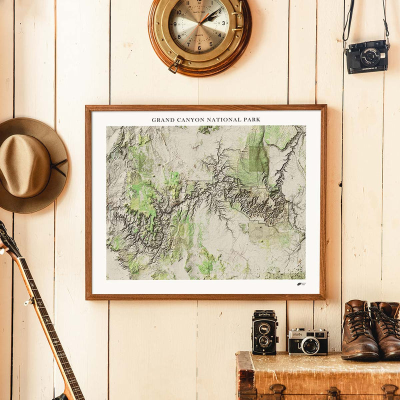Grand Canyon Shaded Relief Map - Muir Way - Relief Series