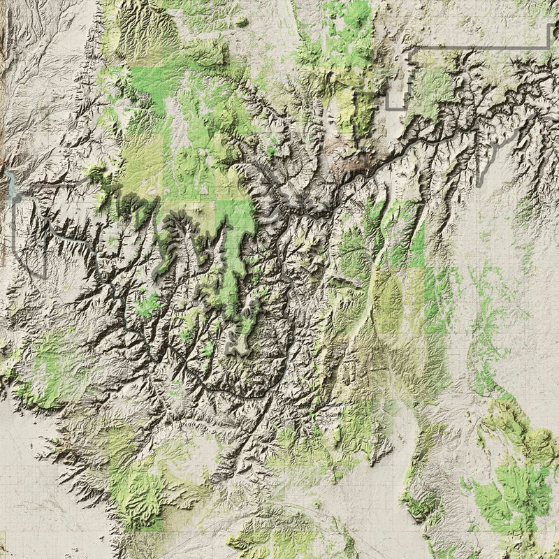 Grand Canyon Shaded Relief Map - Muir Way - Relief Series