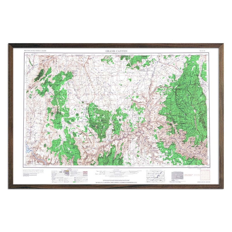 Grand Canyon National Park 1960 USGS Map - Muir Way - Vintage Map