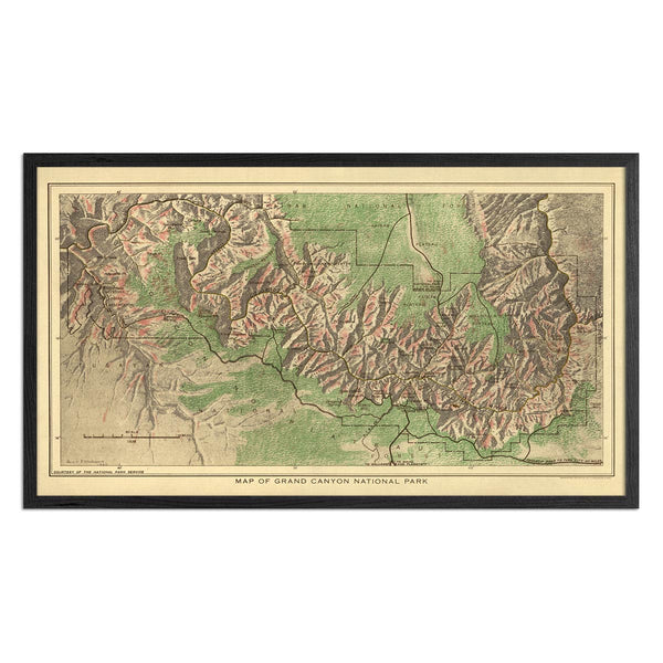 Grand Canyon National Park 1926 Map - Muir Way