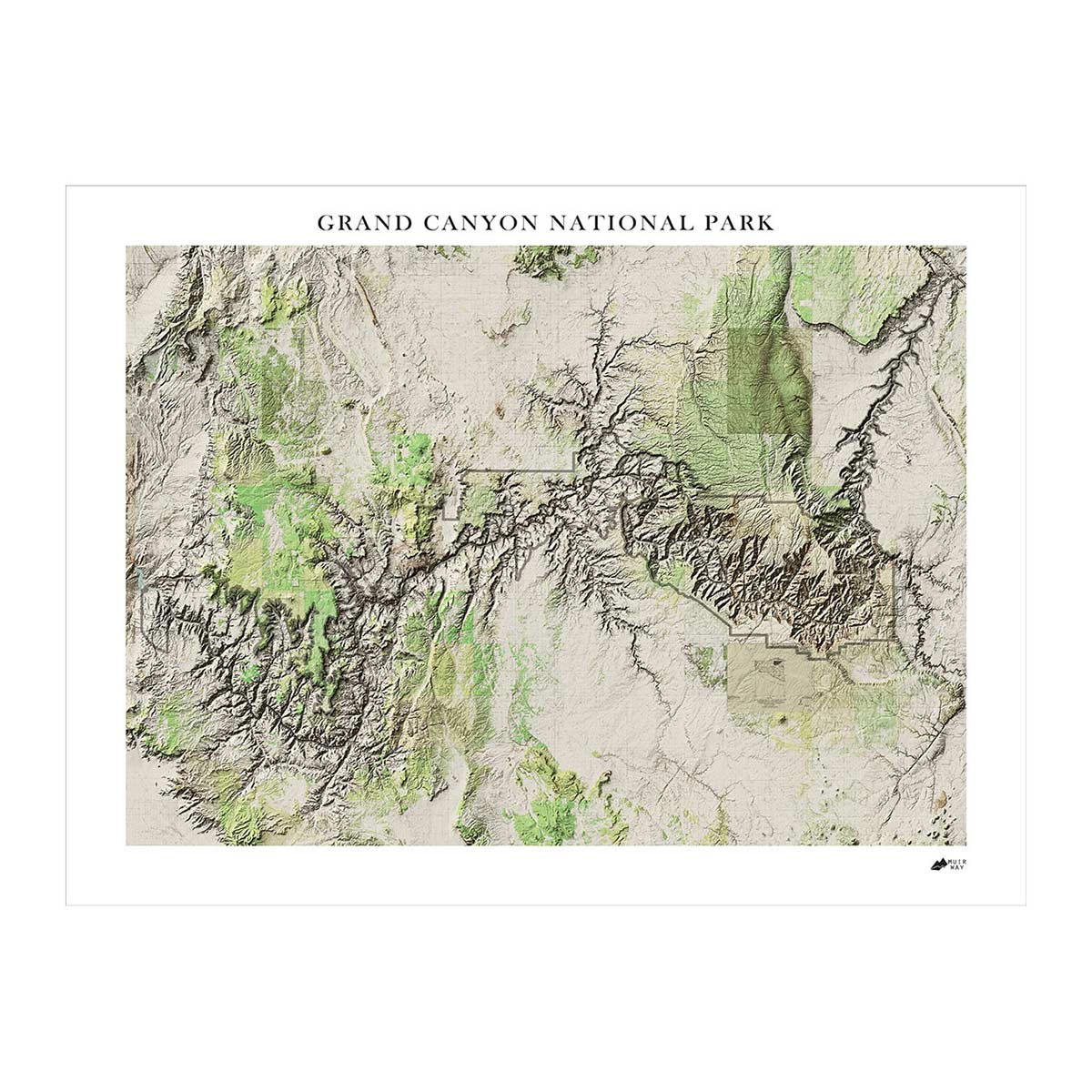 Relief Map of Grand Canyon National Park