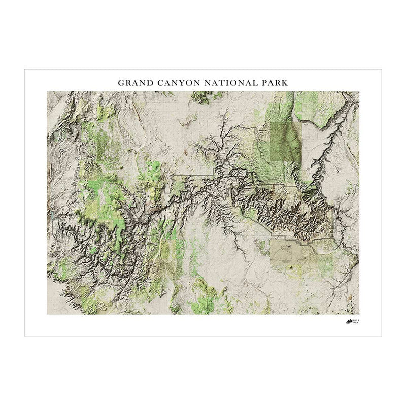 Grand Canyon Shaded Relief Map - Muir Way - Relief Series