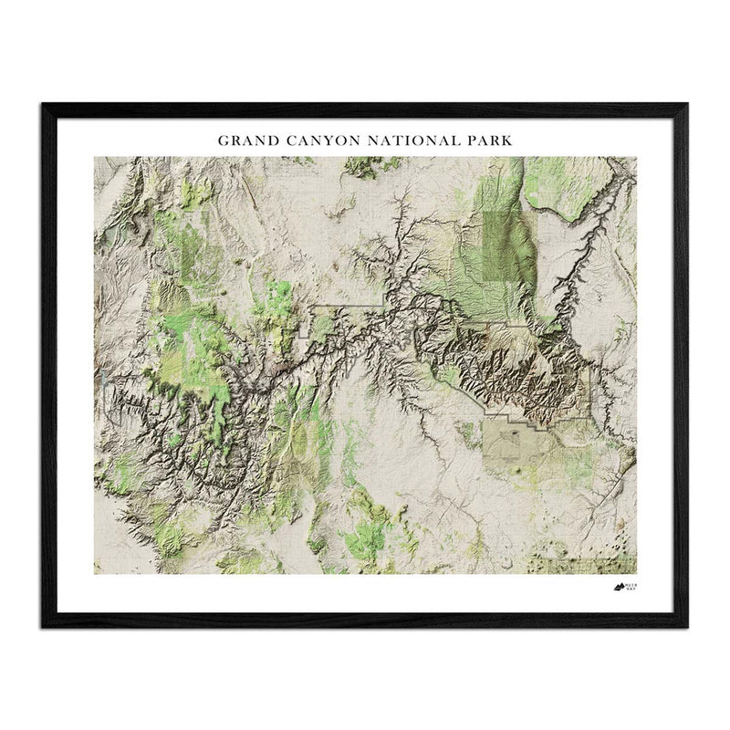 Grand Canyon Shaded Relief Map - Muir Way - Relief Series