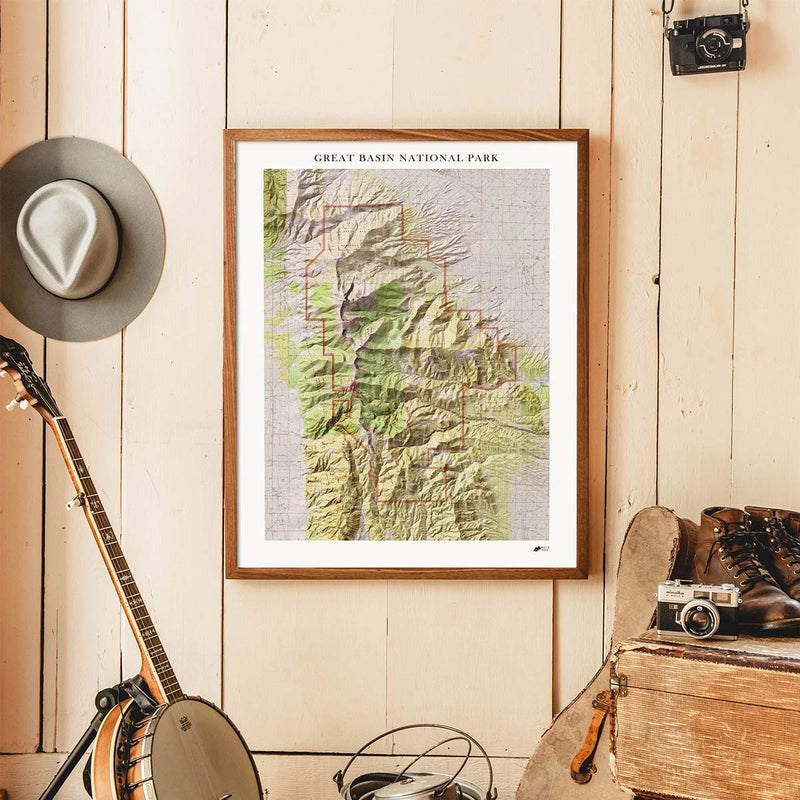 Great Basin Shaded Relief Map - Muir Way - Relief Series