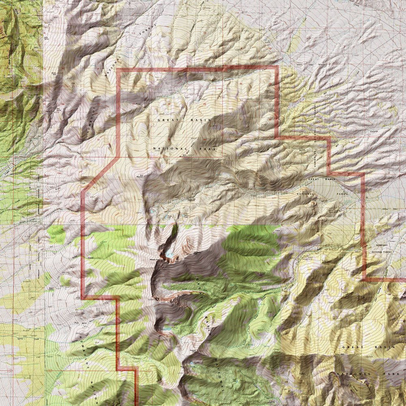 Great Basin Shaded Relief Map - Muir Way - Relief Series