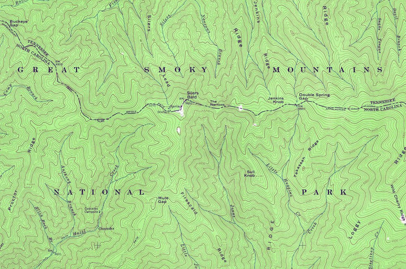 Great Smoky Mountains National Park 1964 USGS Map - Muir Way - Vintage Map