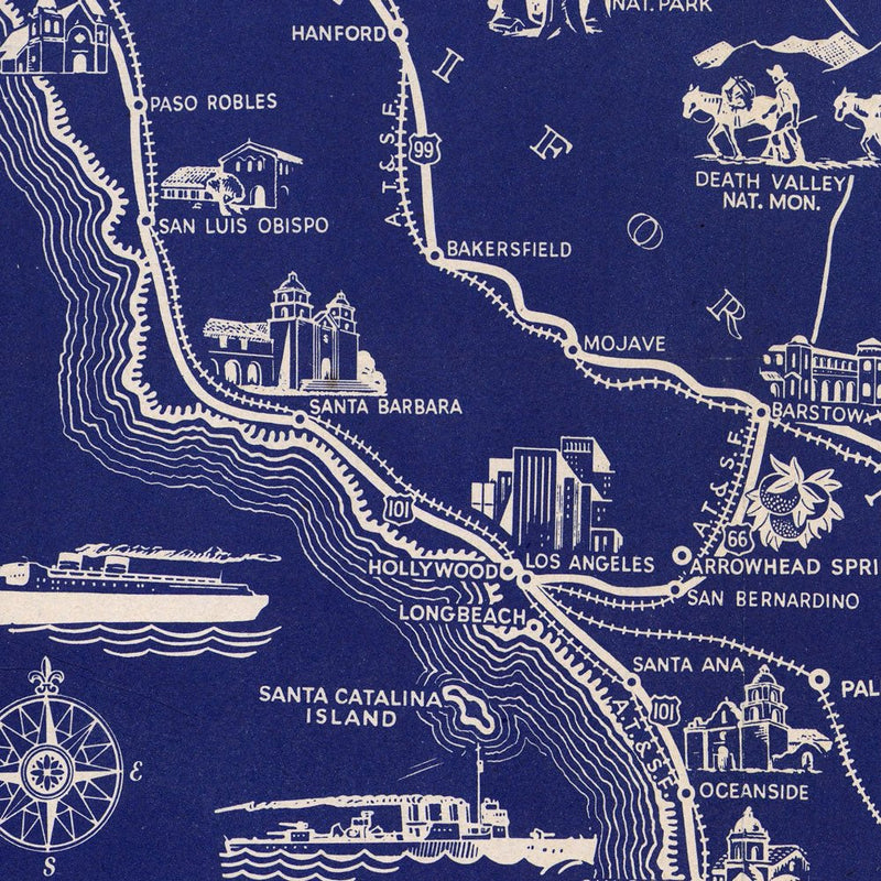 Great Southwest 1946 Map - Muir Way - Vintage Map