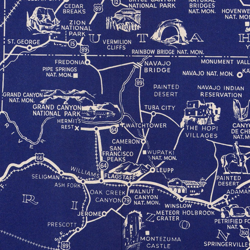 Great Southwest 1946 Map - Muir Way - Vintage Map