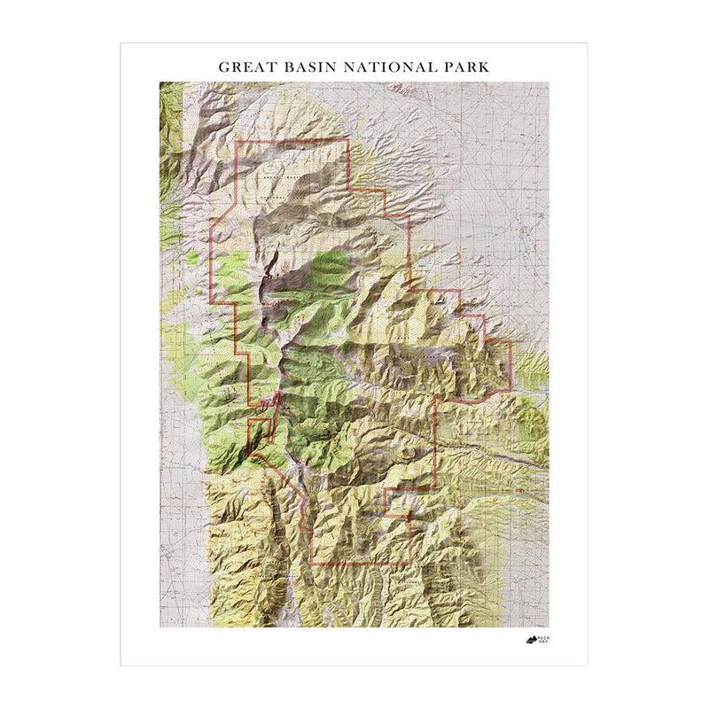 Great Basin Shaded Relief Map - Muir Way - Relief Series