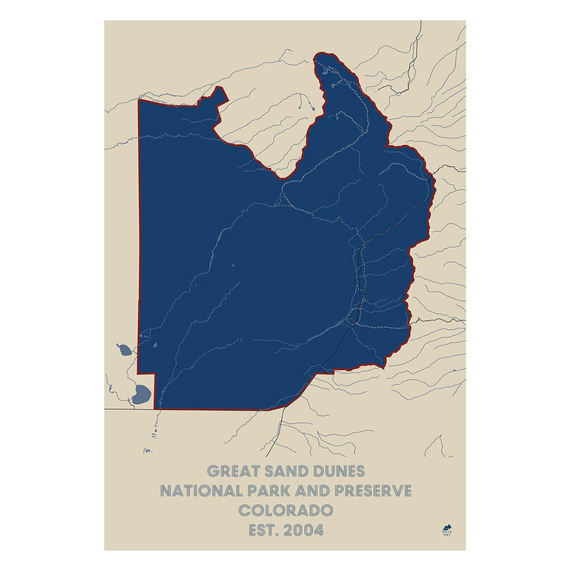 Great Sand Dunes National Park and Preserve Map - Muir Way - National Park
