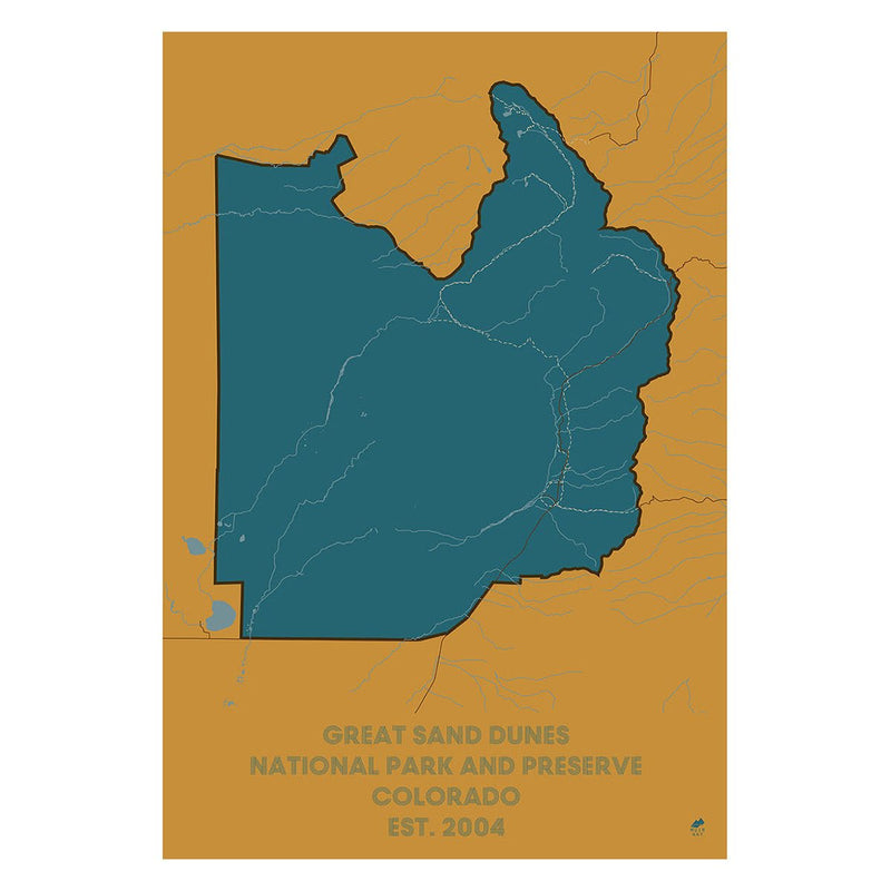Great Sand Dunes National Park and Preserve Map - Muir Way - National Park