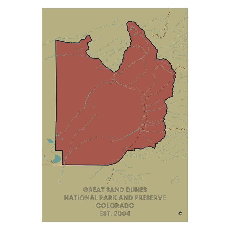 Great Sand Dunes National Park and Preserve Map - Muir Way - National Park