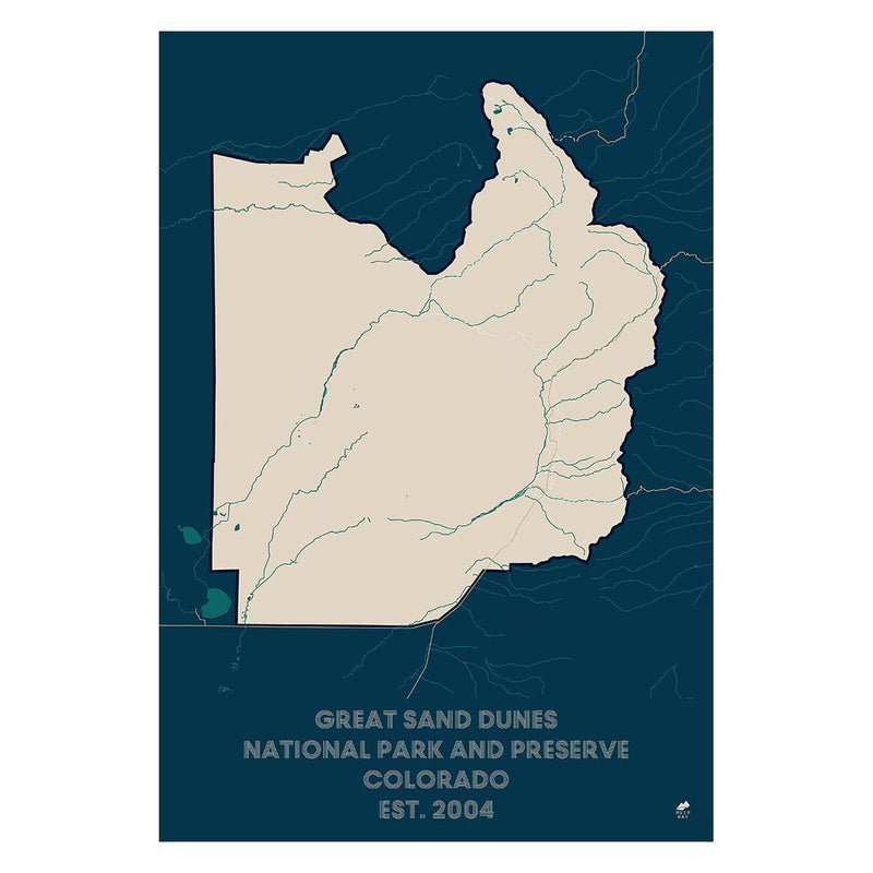 Great Sand Dunes National Park and Preserve Map - Muir Way - National Park