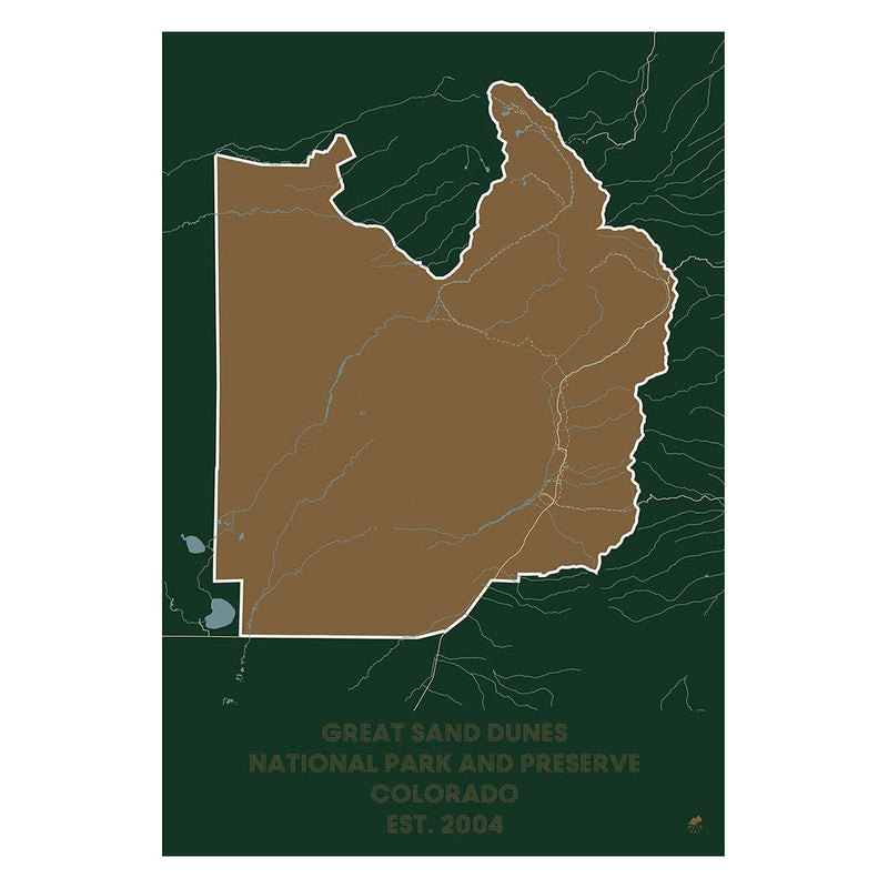 Great Sand Dunes National Park and Preserve Map - Muir Way - National Park