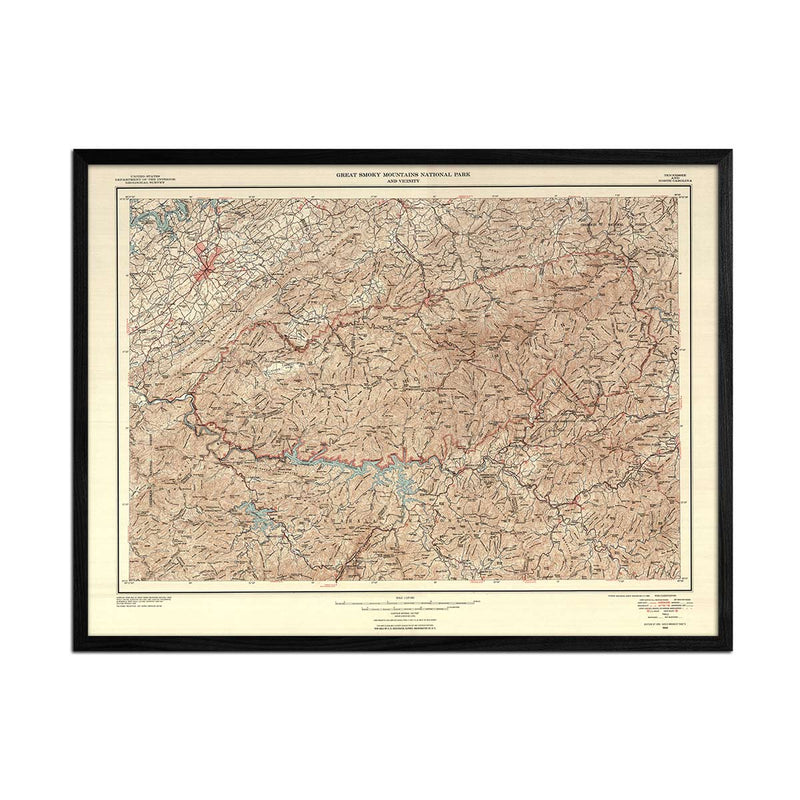 Great Smoky Mountains National Park Map 1953 - Muir Way - Vintage Map