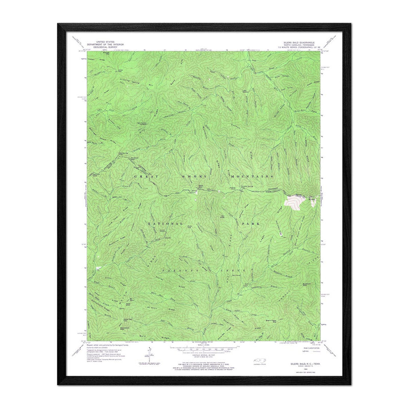 Great Smoky Mountains National Park 1964 USGS Map - Muir Way - Vintage Map