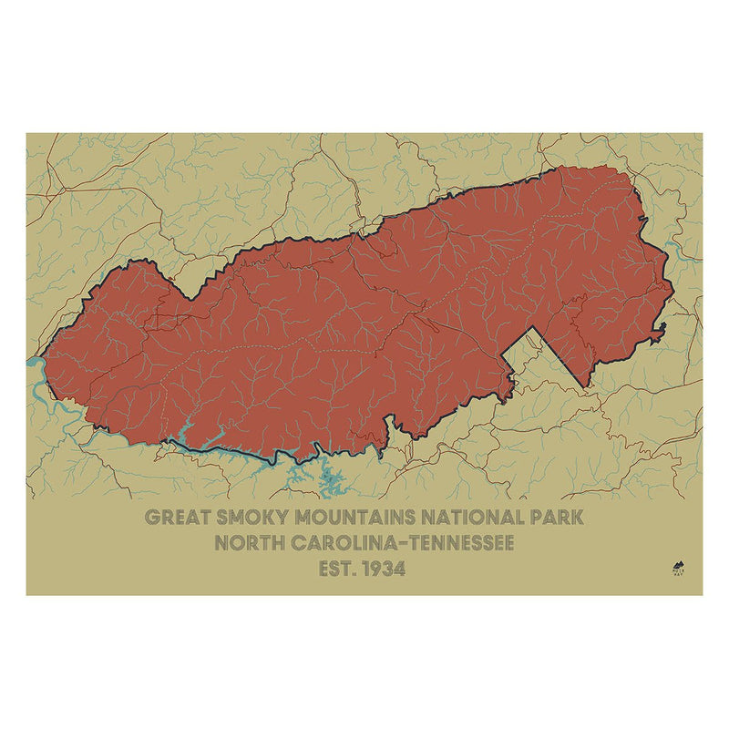Great Smoky Mountains National Park Map - Muir Way - National Park