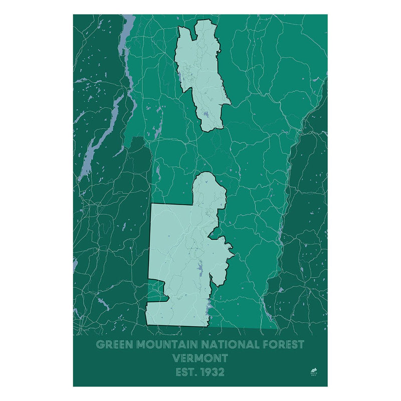 Green Mountain National Forest Map - Muir Way - National Park