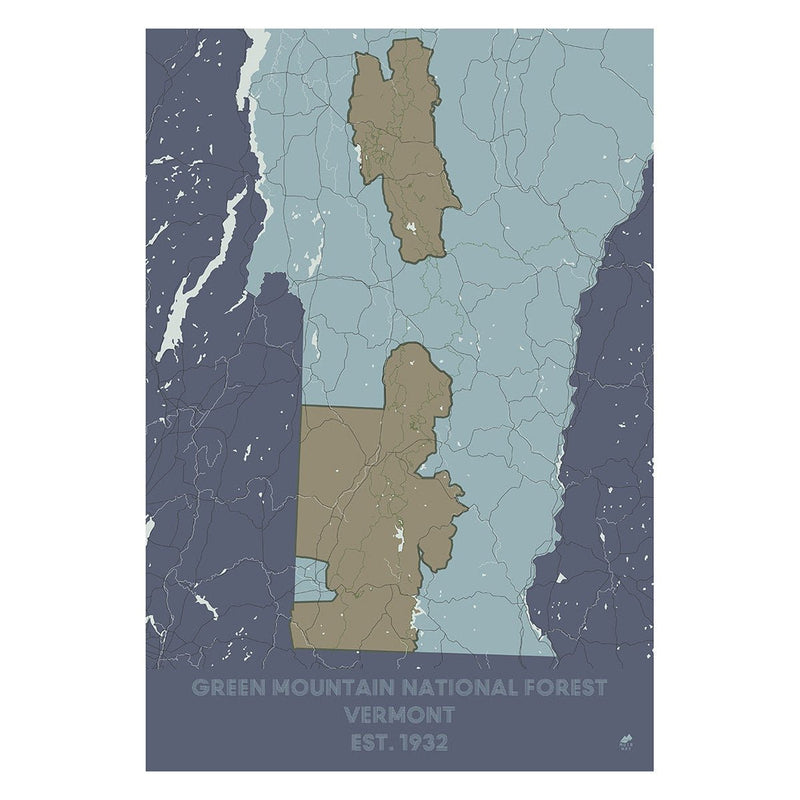 Green Mountain National Forest Map - Muir Way - National Park