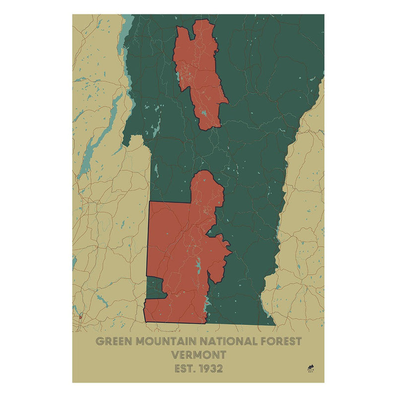 Green Mountain National Forest Map - Muir Way - National Park