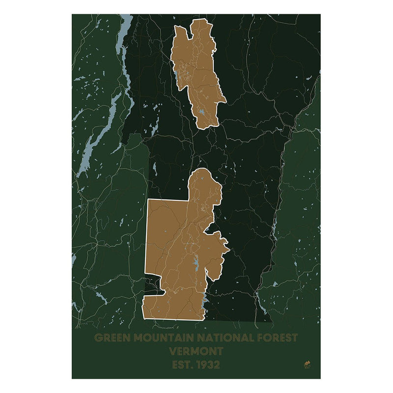 Green Mountain National Forest Map - Muir Way - National Park